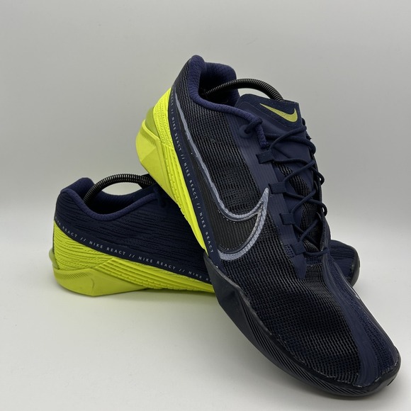 Nike Metcon React Shoes Mens Size 14‎ Training Sneakers Navy Yellow CT1243-400